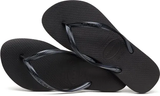 Zwarte Havaianas Slim teenslippers met smalle bandjes